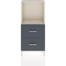 Hyperion Dolap Tek Raflı 2 Çekmeceli 60x44x134 Aytaşı-antrasit Aytaşı