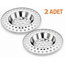2 Adet Paslanmaz Çelik Lavabo Süzgeci Evye Gider Süzgeci Mutfak Lavabo Gider Filtresi Tıkanma Önleyici Açık Gri