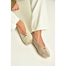 Fox Shoes Z820704102 Vizon Süet Toka Detaylı V Kesim Babet