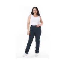 Şans Kadın Büyük Beden Camel Yüksek Bel 5 Cepli Likralı Gabardin Pantolon 65n38117-lacivert Lacivert