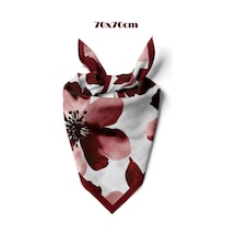 Bordo Linen Bloom Desen 70 70cm Bandana/fular Çok Renkli