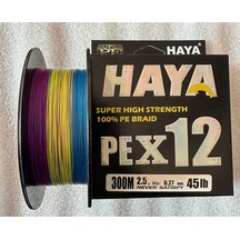 Pex12 12 Katlı Örgü İp Misina - 300 Metre 0.27mm 45lb Multicolor