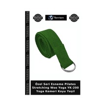 Özel Seri Esneme Pilates Stretching Woo Yoga Yk-200 Yoga Kemeri Koyu Yeşil