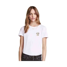 Bitkin Uykusuz Yorgun Baykuş Göğüs Baskılı Beyaz Kadın Tshirt