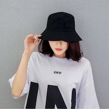 Eleven Markets Düz Siyah Kova Şapka Balıkçı Şapka Bucket Hat (546090007)