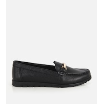 Hotiç Kadın Deri Siyah Gold Toka Detaylı Comfort Günlük Loafer 01ayh328770a100 01ayh328770a100
