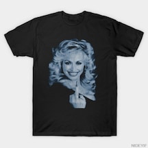 Flood Of Style Dolly Parton Flipping The Bird Erkek Kadın Tişörtü %100 Pamuklu Tişörtler 3xs-3xl Üstler 1224 Çok Renkli