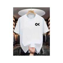 Medinenur Ok Yazı Baskılı Basic T-shirt Beyaz