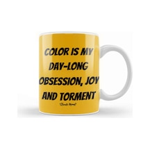 Claude Monet Quotes Gifts Vintage Retro Rainbow Style Kupa Bardak Porselen Karışık