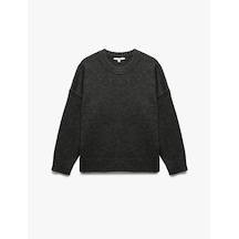 Koton Uzun Kollu Bisiklet Yaka Triko Oversize Kazak Antrasit 6wak90177ht Antrasit