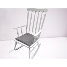 Bengimobilya Sandalye Sallanan Bambu Kayın Torna Iskelet Parlak Beyaz Lake Örg Beyaz