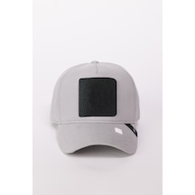 Ac&co / Altınyıldız Classics Erkek Gri %100 Pamuk Değiştirilebilir Stickerlı Şapka