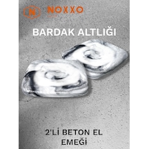 2 Li Beton Bardak Altlığı Betonun Şıklığı El Emeğinin Değeri Siyah Siyah