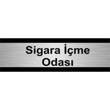 Sigara Içme Odası 10x20cm Gümüş Renk Metal Yönlendirme Levhası