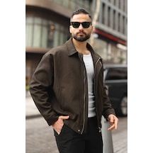 Yeni Sezon Dokulu Oversize Bol Kalıp Bomber Ceket Haki