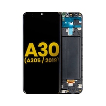 Samsung Galaxy Uyumlu A30 A305 Lcd Ekran Dokunmatik Siyah Çıtalı Servis
