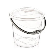 Poly Time 15 Litre Kapaklı Ölçekli Şeffaf Su Kovası - Abs Plastik - Saplı Çok Renkli