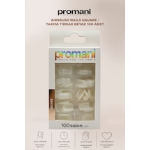 Airbrush Nails Square - Takma Tırnak Beyaz 100 Adet