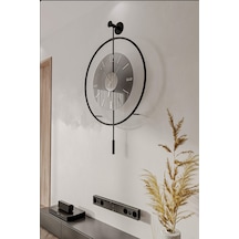 MetaQuartz Aksesuar (Büyük Boy-50*75 cm) - Füme Camlı Luxry - Siyah Metal Saat