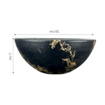 Siyah Gold Mermer Efektli Toprak Saksı - 20 Cm Çap