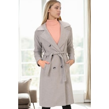 Z6765 Dewberry Bayan Palto-gri-2 Gri-2
