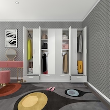 Kenzlife Gardırop 8 Kapılı 4 Çekmeceli Zambak 182 200 42 Byz Kapaklı Gardolap Dolap