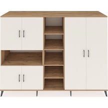 Kronos Dolap 13 Raflı 6 Kapaklı 220x59x163 Çam-aytaşı/çam Aytası/atlas Çam - Atlas Çam