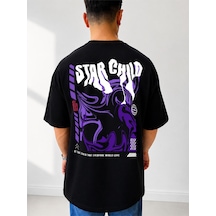 525 Oversize Sırt Baskılı Streetwear Unisex T-shirt Starchild Siyah