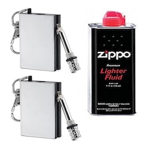 2 Adet Metal Kibrit Ve Benzin 125 Ml Siyah