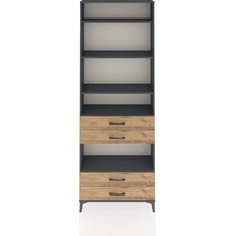 Arges Dolap 5 Raflı 4 Çekmeceli 88x30x243 Antrasit-çam Antrasit