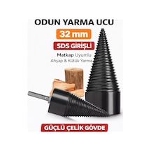 Senbang 32 Mm Sds Girişli Odun Yarma Ucu Matkap Uyumlu Çelik Odun Ayırıcı Aparat Ahşap Kütük Yarma