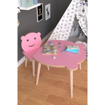 Panda Yaz Sil Yüzey Çocuk Masa Sandalye Takımı 1 Aktivite Oyun Masası 1 Sandalye - Pembe