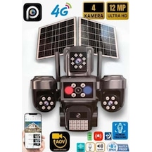 4g Çift Solar Aov E-sim Özellikli 4 Kameralı Kablosuz Güvenlik Kamerası Bs-220gs Renkli