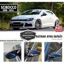 ŞüsCarOto Vw Scirocco 2008-2016 Batman Yarasa Ayna Kapağı Piano Black ABS Plastik (00)