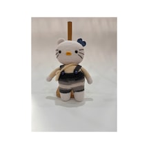 El Yapımı Amigurumi Kedi Örgü Oyuncak Bebek Tığ İşi 24 Cm Sevimli Hediye Gri