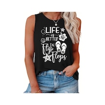 Kadın Bisiklet Yaka Baskılı Viskon Bluz Siyah