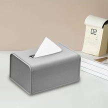 Tongxida Bosphorusboutique Kağıt Gri Deri Tutucu Pazly-pu Mendil Kutusu, - Mt Gri Gri