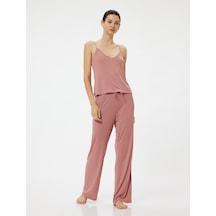 Koton Pijama Altı Beli Bağlamalı Bol Paça Pembe 5wlk40052mk Gül