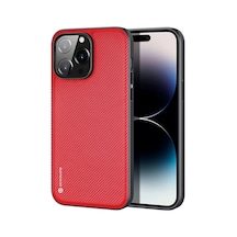 Dux Ducis Fino Serisi Apple iPhone Uyumlu 14 Pro 6.1 İnç Kılıf Premium Dokuma Silikon Kılıf- 5775 Siyah