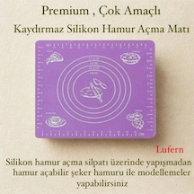 Çok Amaçlı Kaydırmaz Silikon Hamur Açma Matı 50 X 40 Cm Premium Kalite Yıkanabilir Gıda Uyumlu