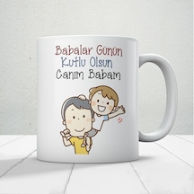 Babalar Günün Kutlu Olsun Canım Babam Baskılı Babalar Günü Kupa Bardak Mod5 Beyaz