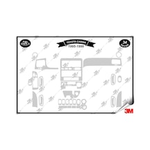 Toyota Carina 1995-1998 Torpido Konsol Trim Göğüs Maun Kaplama Set 34 Parça Gümüş