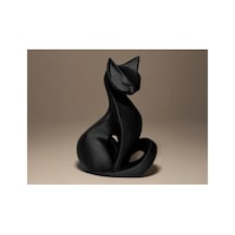 Zeroxo Dekoratif Minimalist Siyah Kedi Biblo - Modern Tasarım Hayvan Figürü 8x11 Cm