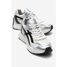Calına Gümüş Siyah Beyaz Kadın Sneaker Siyah - Beyaz - Gümüş