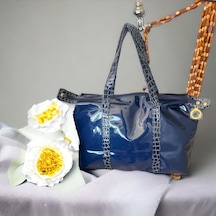 Estee Lauder Lugan Günlük ve Gece Seyahat Büyük Boy Çanta Genişlik 52 Derinlik 32 CM Açık Gri - Lacivert