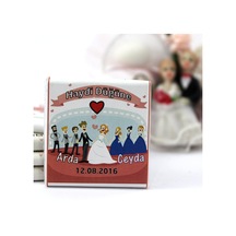 Dark Brown Nikah Çikolatası Kişiselleştirilebilir El Yapımı Madlen Çikolata NKK18 48 Adet