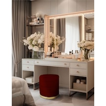 Lungo Roller Gold Kaplama Luxery Puf-bordo Babyface Kumaş Pofuduk Oturma Pufu&makyaj Pufu&bench