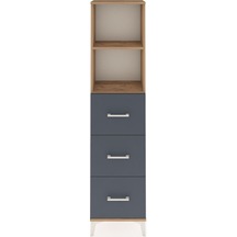 Arges Dolap 2 Raflı 3 Çekmeceli 44x30x182 Çam-antrasit Çam