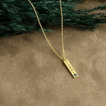 Dkmn Gümüş Isimli Doğum Taşlı Levha Kadın Gümüş Kolye