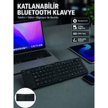 Katlanabilir Bluetooth Klye 3 Cihaz Bağlantılı Kablosuz Taşınabilir Klye